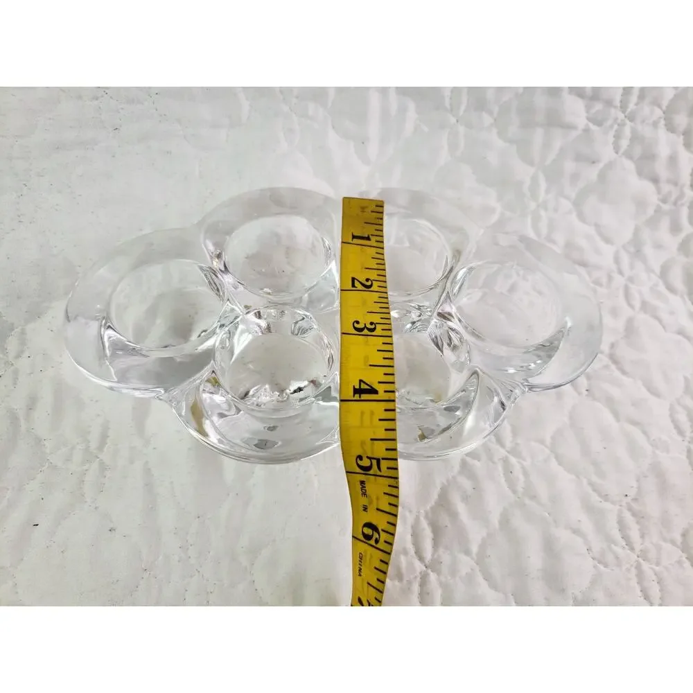 Vintage Villeroy & Boch Crystal 6 Votive Candle Holder Coned Foot Base Lot of 2